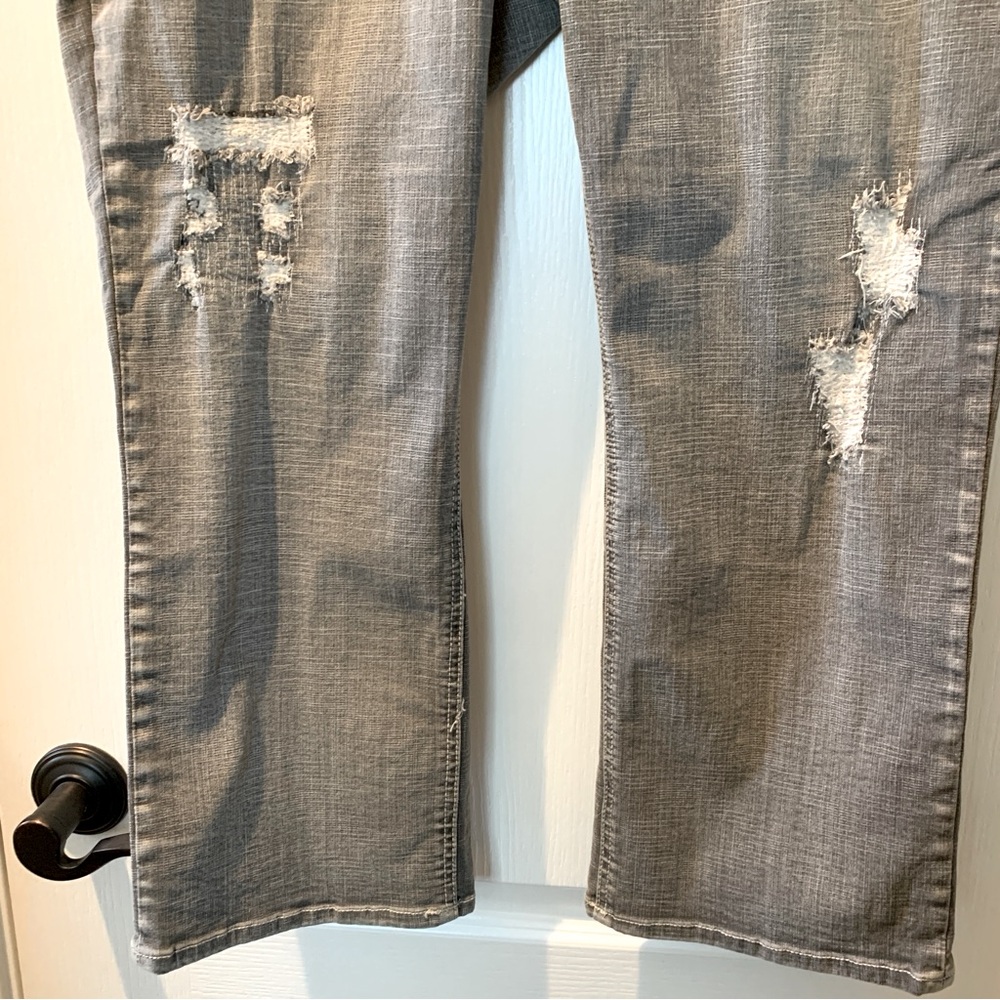 HYDRAULIC Women’s Gray Ankle Cropped Distressed Denim Jeans Size 18W - Picture 5 of 14